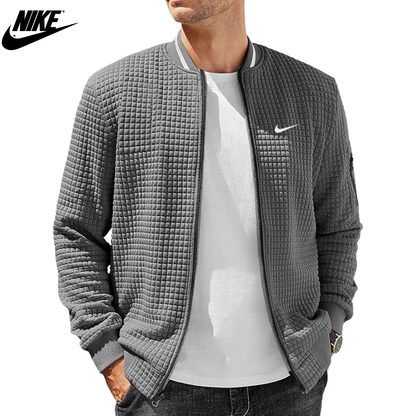 2026 Textured Grid Bomber Jacket || Clearance Sale