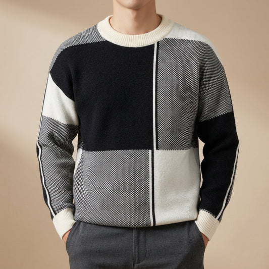 Colorblock Cotton Pullover Sweater