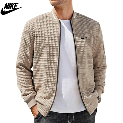 2026 Textured Grid Bomber Jacket || Clearance Sale