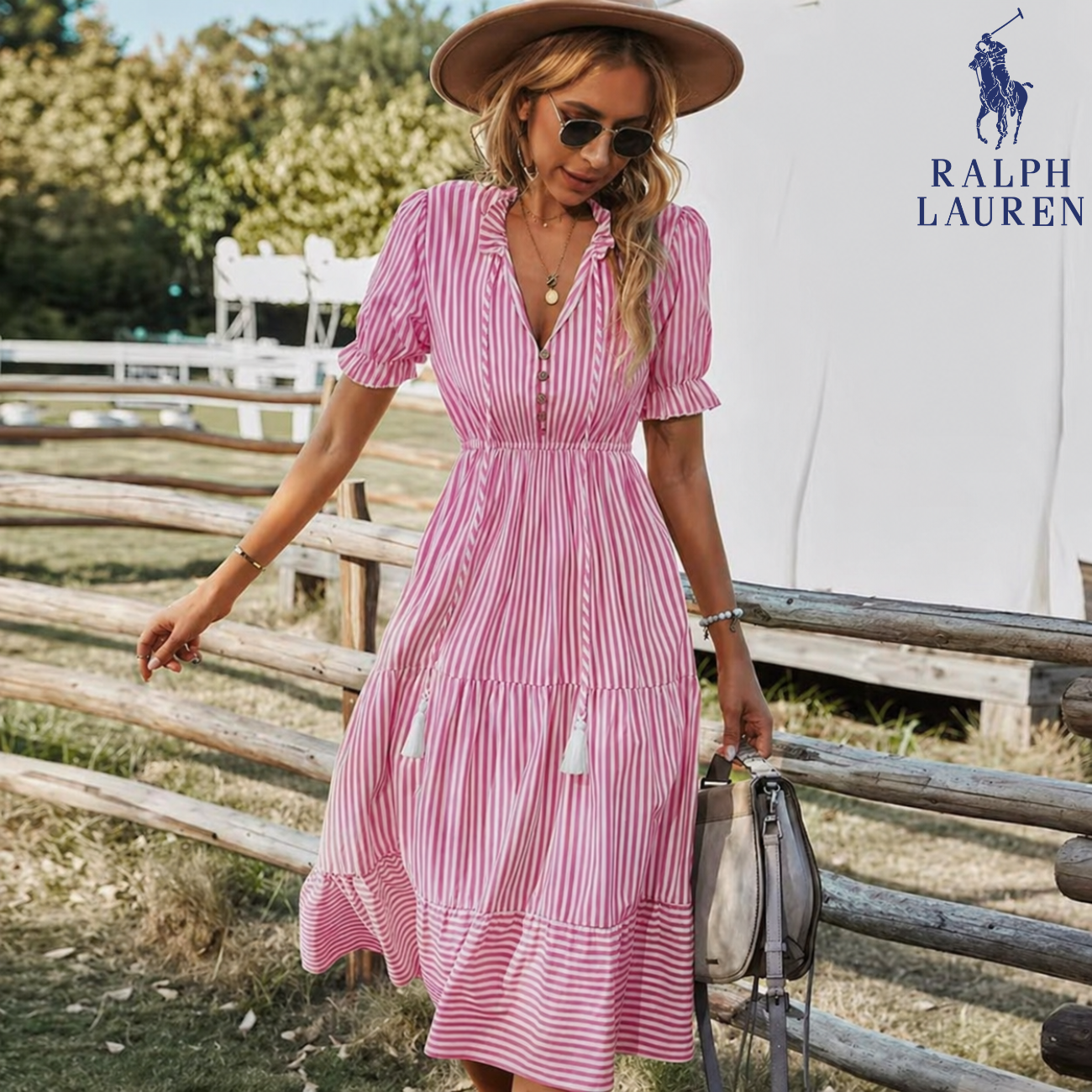 Summer Breeze Striped Midi Dress || Clearance Sale