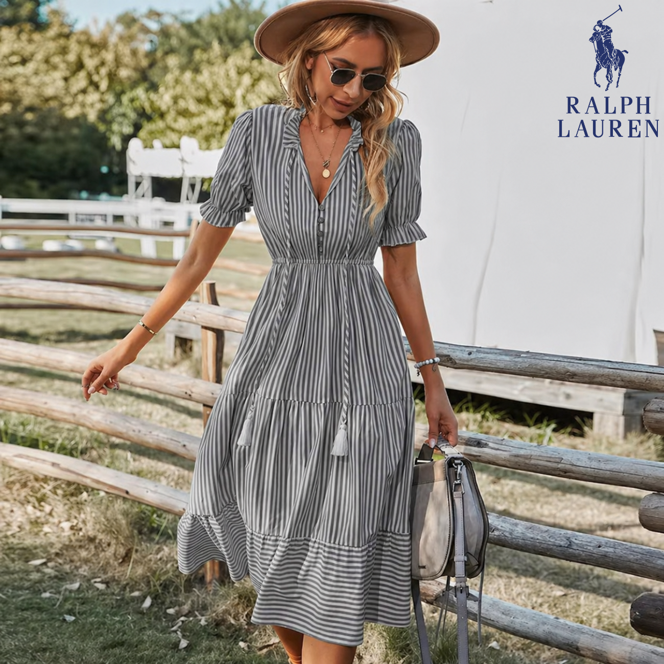 Summer Breeze Striped Midi Dress || Clearance Sale