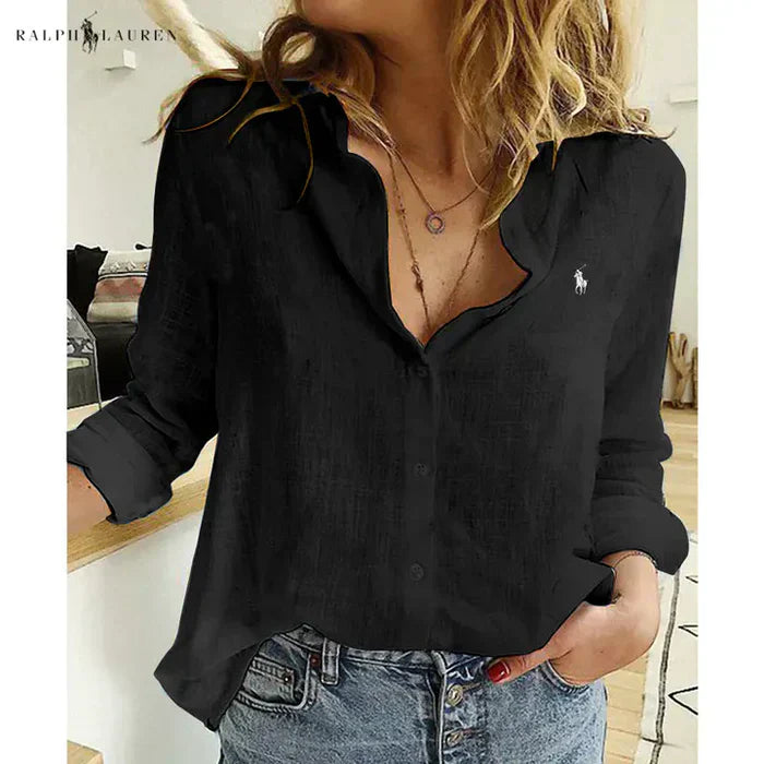 R. Ꮮаᴜгеn Linen Button-Up Shirt
