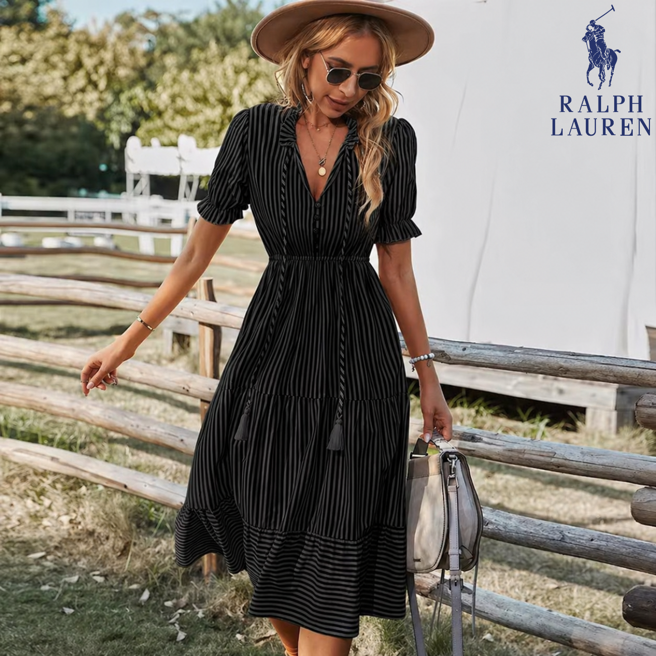 Summer Breeze Striped Midi Dress || Clearance Sale