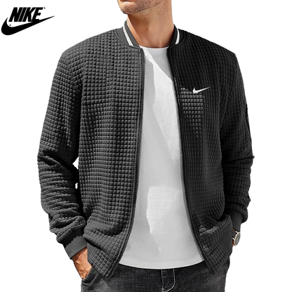 2026 Textured Grid Bomber Jacket || Clearance Sale