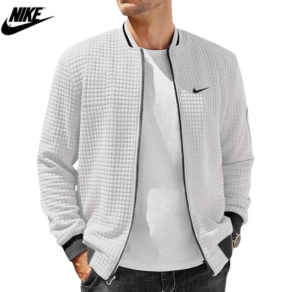 2026 Textured Grid Bomber Jacket || Clearance Sale