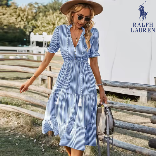Summer Breeze Striped Midi Dress || Clearance Sale