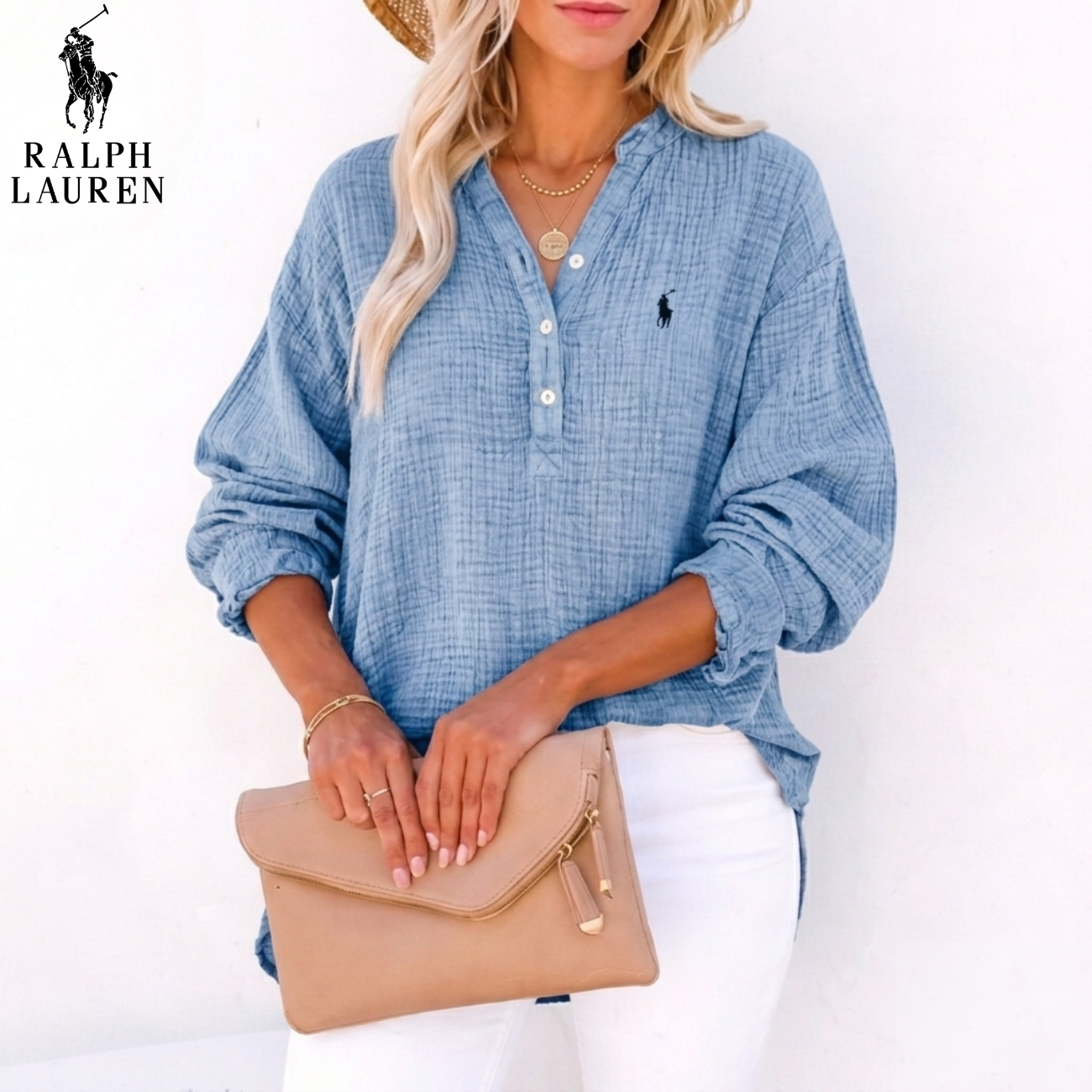 2026 Breezy Linen Crinkle Henley || Clearance Sale
