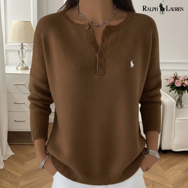 Ultra-Soft Henley Knit Pullover Sweater - Clearance Sale