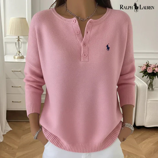 Ultra-Soft Henley Knit Pullover Sweater - Clearance Sale