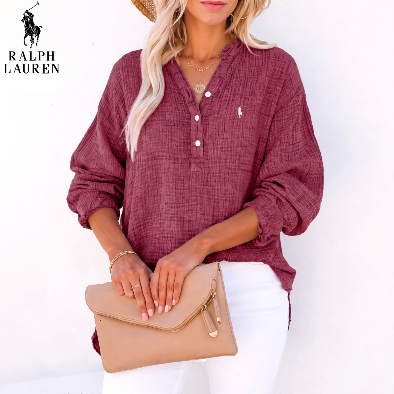 2026 Breezy Linen Crinkle Henley || Clearance Sale