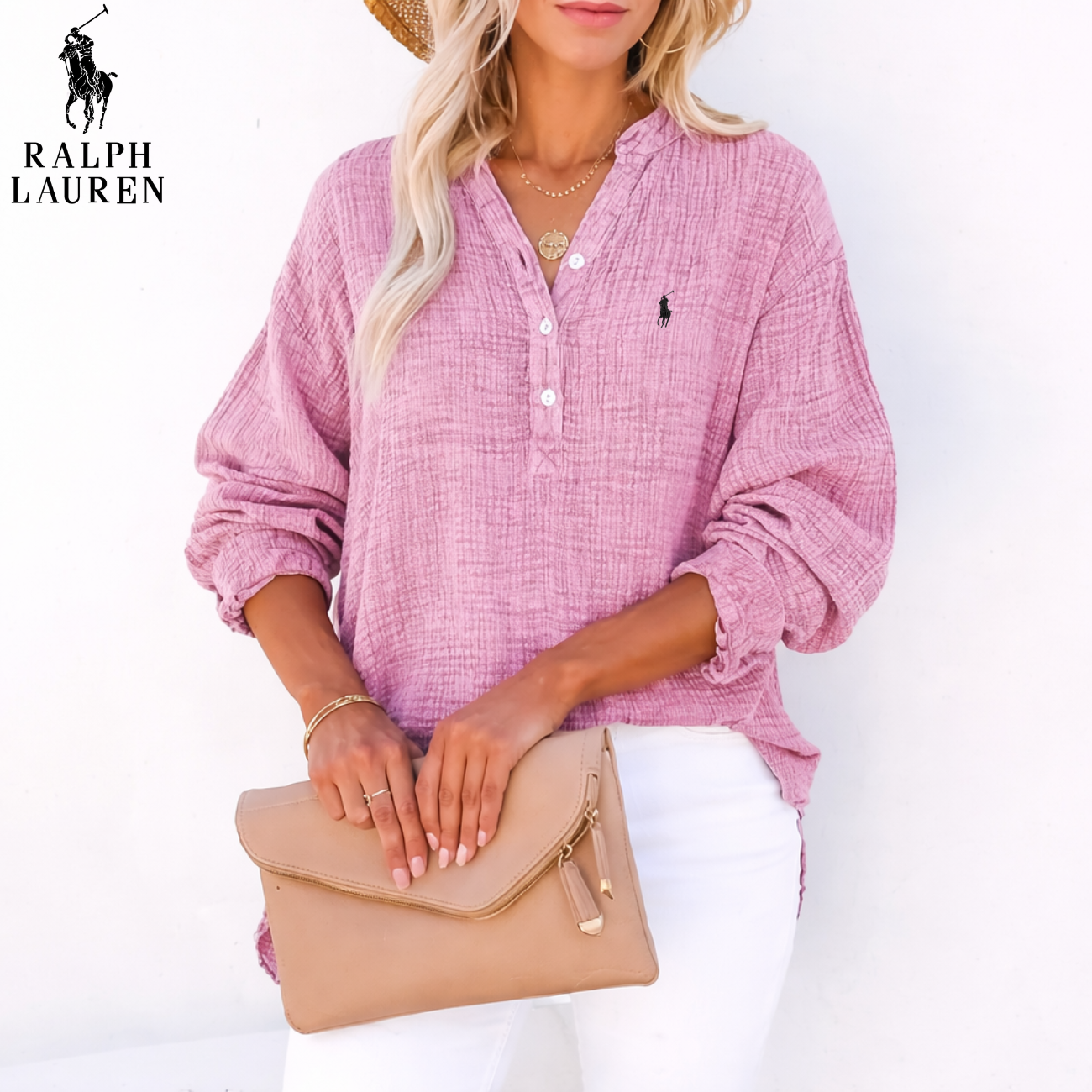 2026 Breezy Linen Crinkle Henley || Clearance Sale