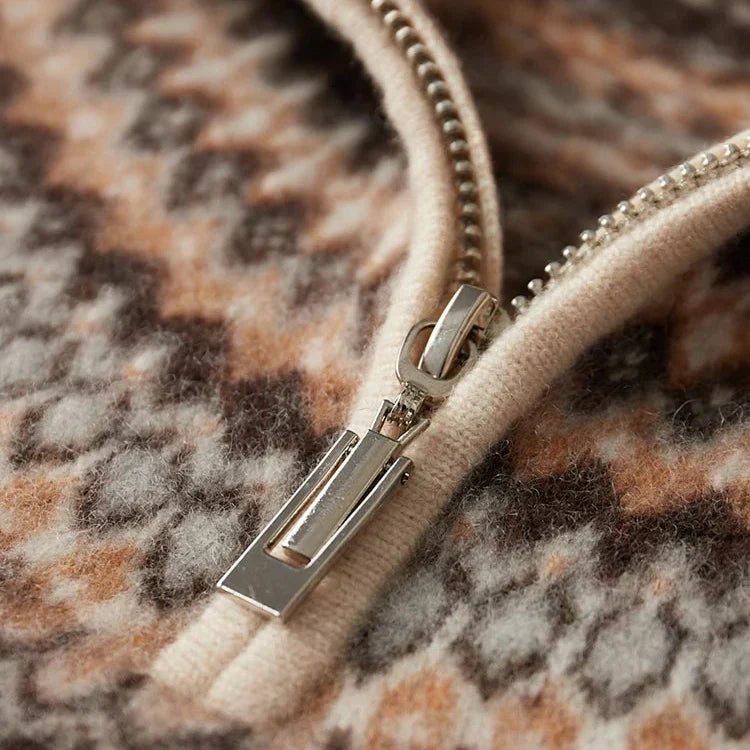 The Nordic Crest Half-Zip Knit Sweater