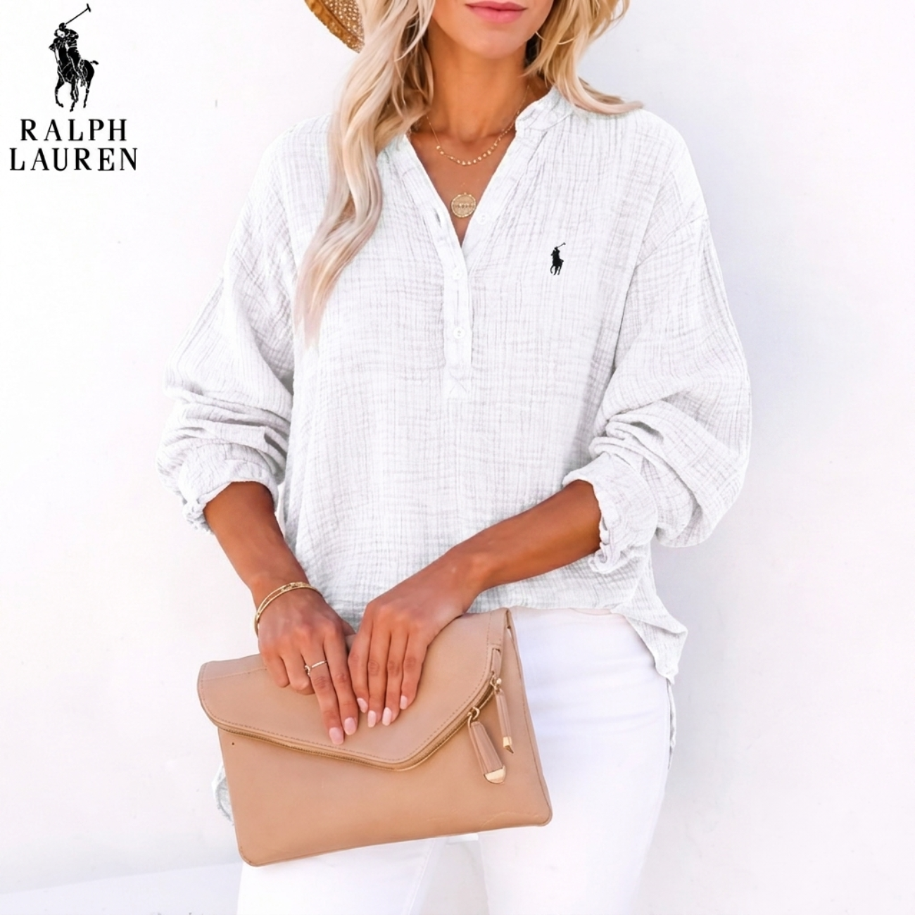 2026 Breezy Linen Crinkle Henley || Clearance Sale