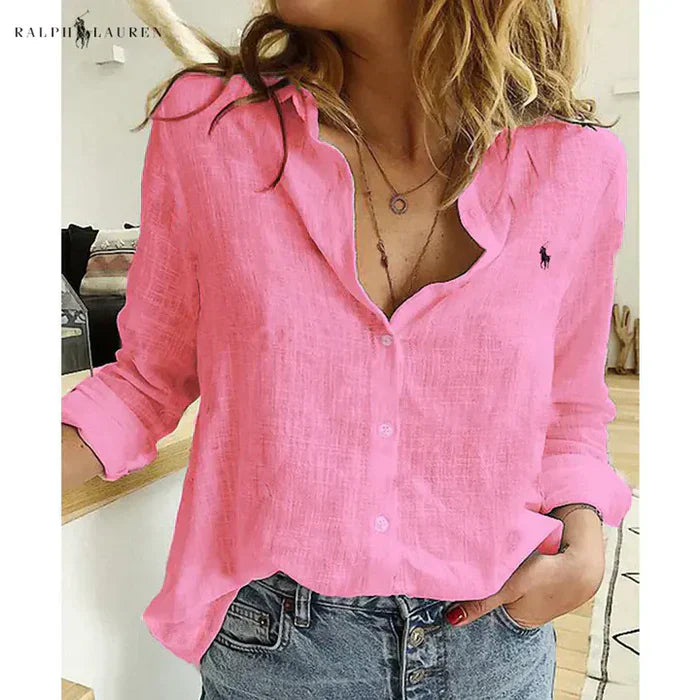 R. Ꮮаᴜгеn Linen Button-Up Shirt